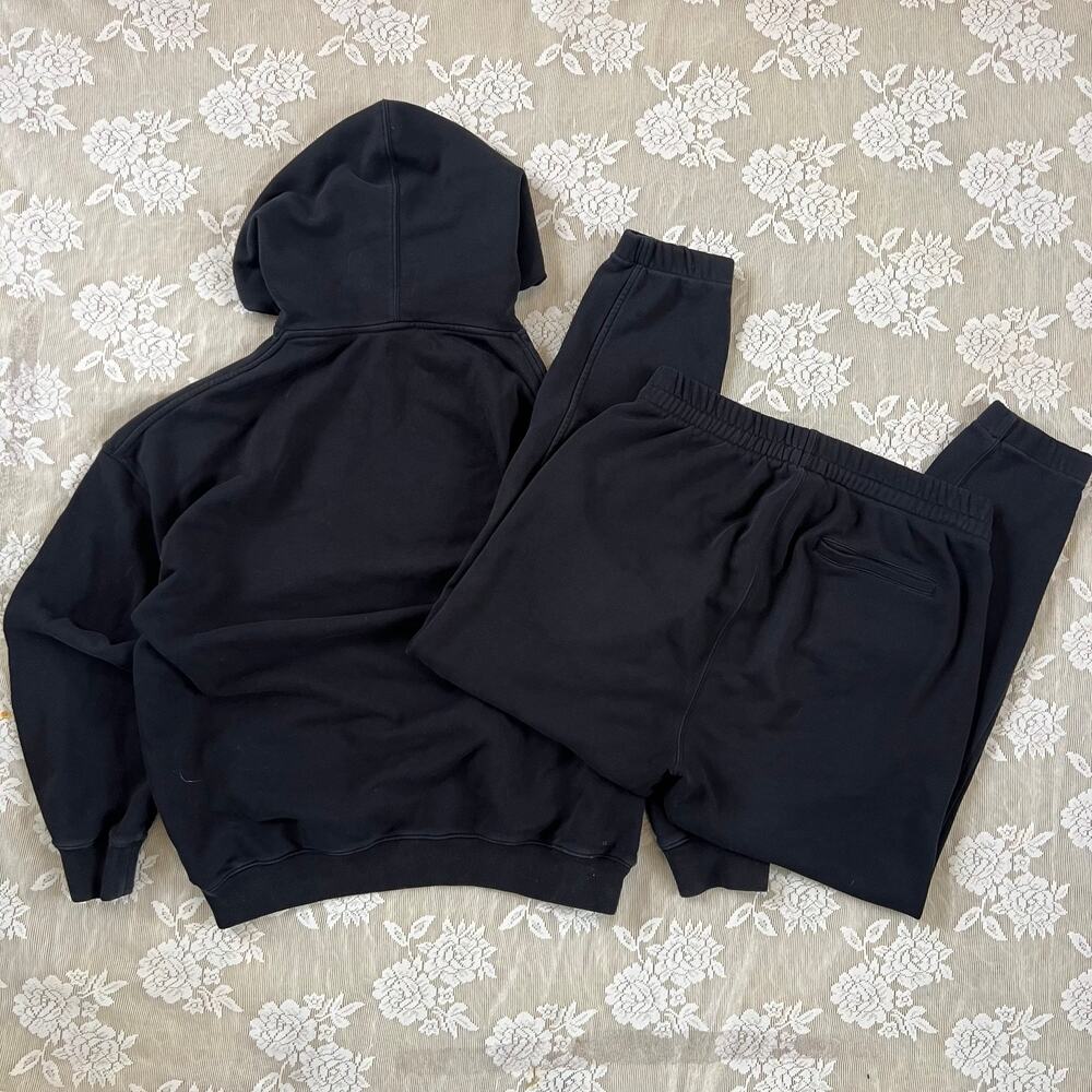 Oak + Fort Black Hoodie & Jogger Set Size M